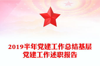 2019半年黨建工作總結(jié)基層黨建工作述職報告