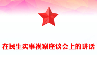 在民生實(shí)事視察座談會(huì)上的講話