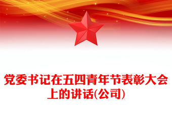 黨委書記在五四青年節(jié)表彰大會上的講話(公司)