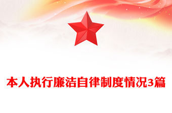 本人執行廉潔自律制度情況3篇