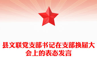 縣文聯黨支部書記在支部換屆大會上的表態發言
