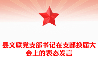 縣文聯(lián)黨支部書(shū)記在支部換屆大會(huì)上的表態(tài)發(fā)言