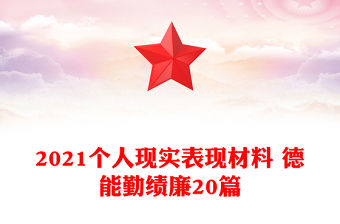 2021個人現實表現材料 德能勤績廉20篇
