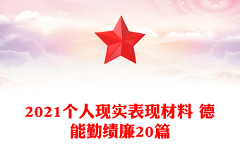 2021個人現(xiàn)實表現(xiàn)材料 德能勤績廉20篇