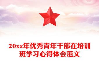 20xx年優(yōu)秀青年干部在培訓(xùn)班學(xué)習(xí)心得體會范文