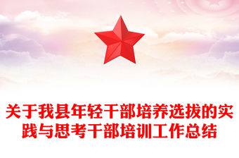 關于我縣年輕干部培養(yǎng)選拔的實踐與思考干部培訓工作總結