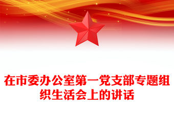 在市委辦公室第一黨支部專題組織生活會上的講話