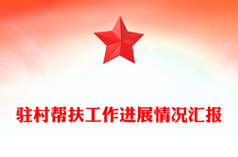駐村幫扶工作進展情況匯報