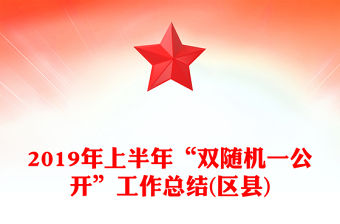 2019年上半年“雙隨機一公開”工作總結(區(qū)縣)