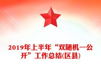 2019年上半年“雙隨機(jī)一公開”工作總結(jié)(區(qū)縣)
