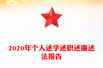 2020年個人述學述職述廉述法報告