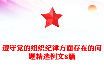 遵守黨的組織紀律方面存在的問題精選例文8篇