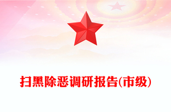 掃黑除惡調(diào)研報告(市級)