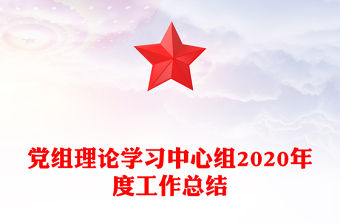 黨組理論學習中心組2020年度工作總結