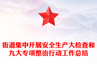 街道集中開(kāi)展安全生產(chǎn)大檢查和九大專項(xiàng)整治行動(dòng)工作總結(jié)