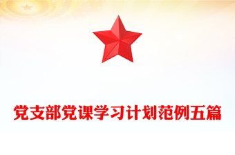 黨支部黨課學(xué)習(xí)計(jì)劃范例五篇