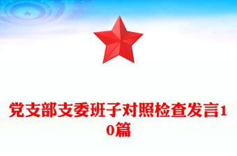 黨支部支委班子對(duì)照檢查發(fā)言10篇