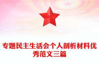 專題民主生活會(huì)個(gè)人剖析材料優(yōu)秀范文三篇