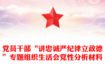 黨員干部“講忠誠嚴(yán)紀(jì)律立政德”專題組織生活會(huì)黨性分析材料