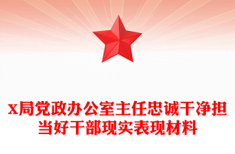 X局黨政辦公室主任忠誠(chéng)干凈擔(dān)當(dāng)好干部現(xiàn)實(shí)表現(xiàn)材料