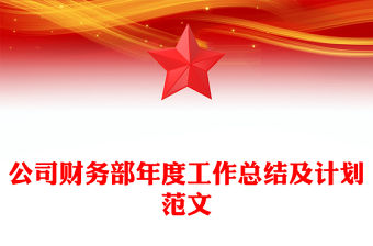 公司財務(wù)部年度工作總結(jié)及計劃范文