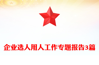 企業(yè)選人用人工作專題報(bào)告3篇