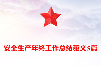 安全生產(chǎn)年終工作總結(jié)范文5篇