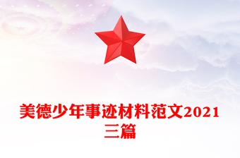 美德少年事跡材料范文2021三篇