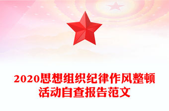 2020思想組織紀律作風整頓活動自查報告范文