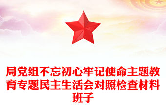 局黨組不忘初心牢記使命主題教育專題民主生活會對照檢查材料班子