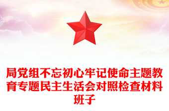 局黨組不忘初心牢記使命主題教育專題民主生活會對照檢查材料班子