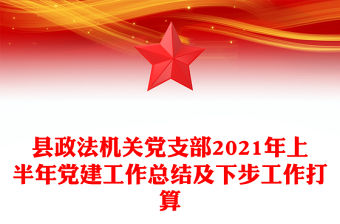 縣政法機關黨支部2021年上半年黨建工作總結及下步工作打算