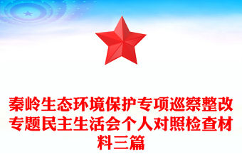 秦嶺生態環境保護專項巡察整改專題民主生活會個人對照檢查材料三篇