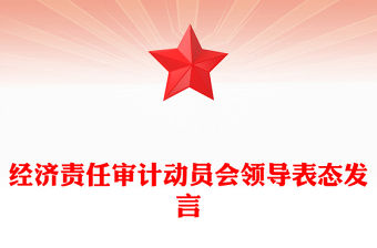 經濟責任審計動員會領導表態發言