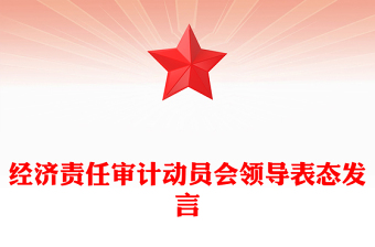 經(jīng)濟責(zé)任審計動員會領(lǐng)導(dǎo)表態(tài)發(fā)言