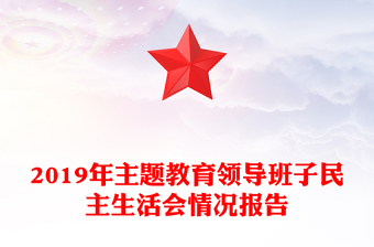 2019年主題教育領(lǐng)導(dǎo)班子民主生活會情況報告
