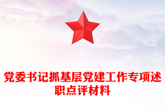 黨委書記抓基層黨建工作專項述職點評材料