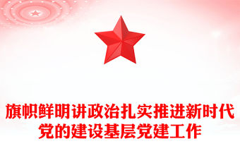 旗幟鮮明講政治扎實推進新時代黨的建設基層黨建工作