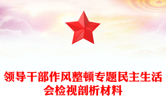 領(lǐng)導(dǎo)干部作風(fēng)整頓專題民主生活會檢視剖析材料