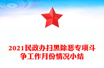 2021民政辦掃黑除惡專項斗爭工作月份情況小結