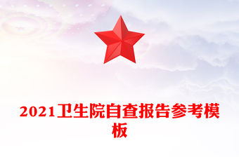 2021衛生院自查報告參考模板