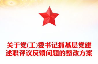 關于黨(工)委書記抓基層黨建述職評議反饋問題的整改方案