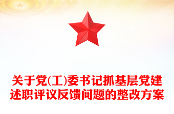 關(guān)于黨(工)委書記抓基層黨建述職評(píng)議反饋問題的整改方案