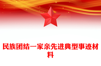 民族團結一家親先進典型事跡材料