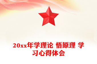 20xx年學理論 悟原理 學習心得體會