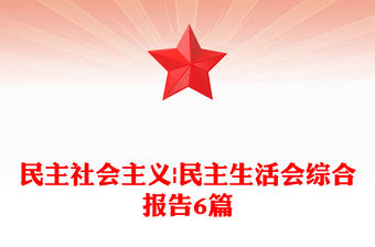 民主社會主義|民主生活會綜合報告6篇
