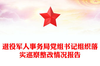 退役軍人事務局黨組書記組織落實巡察整改情況報告