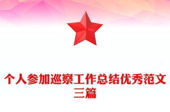 個(gè)人參加巡察工作總結(jié)優(yōu)秀范文三篇