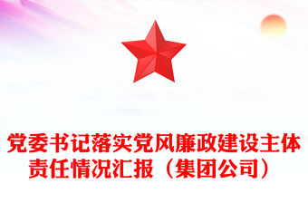 黨委書記落實黨風廉政建設主體責任情況匯報（集團公司）