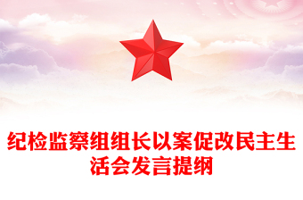 紀(jì)檢監(jiān)察組組長(zhǎng)以案促改民主生活會(huì)發(fā)言提綱